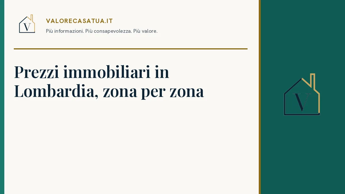 Copertina: Prezzi immobiliari in Lombardia, zona per zona.