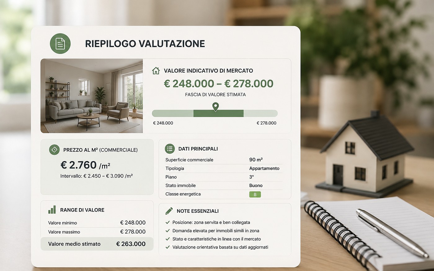 Riepilogo chiaro della valutazione