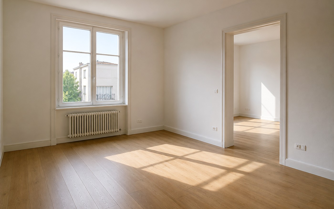Stanza vuota illuminata dal sole
